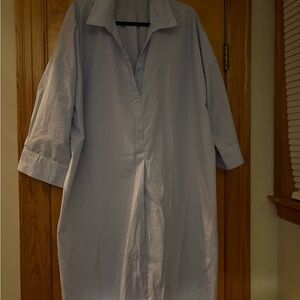 Light Blue Oversized Shirt Dress